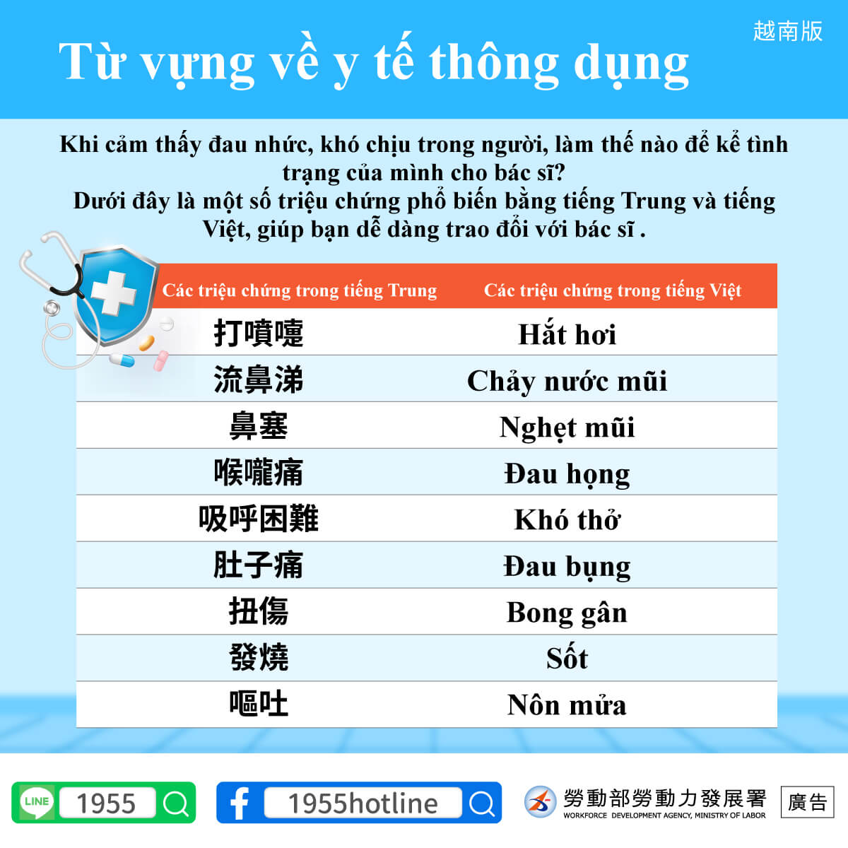 【越南文】常見醫療用語對照表